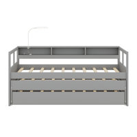 Daybed With 2 Trundles, Storage Shelves, 1 Light For Free And USB Charging Design by Latitude Run