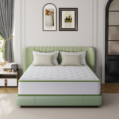 Stubbeman 10"/12" Medium Hybrid Mattress, Delivered in a Box, Featuring CertiPUR-US Certified Pocket Springs, Pressure Relief, Motion Isolation by Alwyn Home