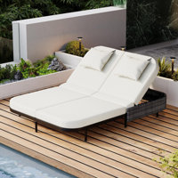 Patio Rattan 5-Position Backrest Daybed With Removable Cushions & Pillows by Bayou Breeze