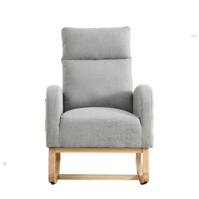 27.6"W Modern Accent High Backrest Living Room Lounge Arm Rocking Chair, Two Side Pocket by Mercer41