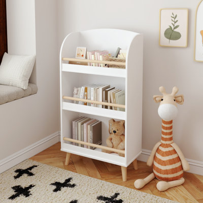 Kids Bookshelf, 3-Tier Bookcase, Book Organizer, Toy Storage Cabinet Organizer (Bookshelf) by Ebern Designs