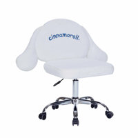 Impressions Vanity Cinnamoroll 360 Degree Swivel Vanity Chair For Bedroom, Armless Makeup Desk Chair With 5 Soft Rolling Wheels, Adjustable Seat Heigh by Everly Quinn