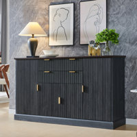 58 inch adjustable shelf side panel cabinet, buffet cabinet with storage compartment, equipped with 2 drawers and 4 doors by Winston Porter