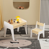 Kids Table Set with One Chair, Wooden Children Study Table, 2-8 Age Kids Funiture , White by Isabelle & Max