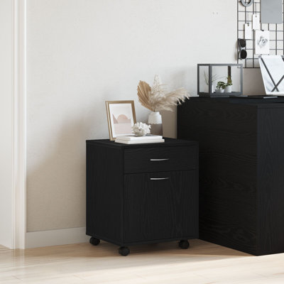 vidaXL Rolling Cabinet Freestanding Storage Cabinet Living Room Engineered Wood by VidaXL