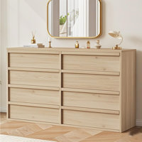 6 /7 /8 Drawer Dresser for Bedroom, Modern Double Dresser Organizer with Drawers Large Storage, Wooden Chest of Drawers for Living Room, Nursery, Hall by Ebern Designs