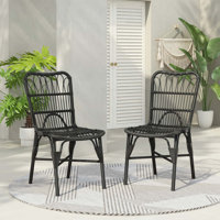 Charming Outdoor Wicker Dining Chairs Set for Every Outdoor Scene,Long-Lasting and Stylish by Bayou Breeze
