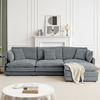 L-shaped Sectional Sofa Couches With Ottoman Oversized 4 Seater Couch For Living Room by Latitude Run