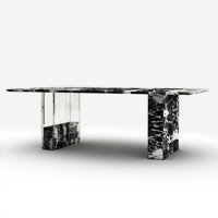 Luxury Black Marble Dining Table With Modern Design – Elegant Dining Solution by Orren Ellis