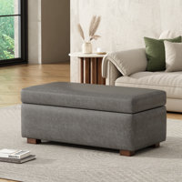 Kohen Rectangle Upholstered Storage Ottoman With Wooden Legs by Latitude Run