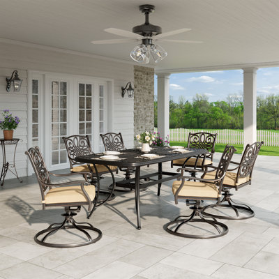 6-person Outdoor Dining Set With Swivel Chair