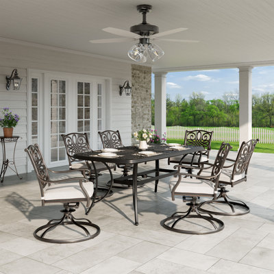 6-person Outdoor Dining Set With Swivel Chair by Bloomsbury Market