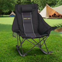 Oversize Folding Rocking Camping Chair For Outside Use With Cup Holder,Support 400 Lbs by Latitude Run