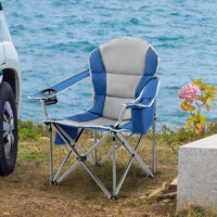 Oversized Portable Outdoor Folding Camping Chair, Heavy Duty Lawn and Beach Chair with Cup Holder and Storage Bag