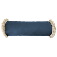 Outdoor Bolster Pillow with Fringe Trim by Dakota Fields