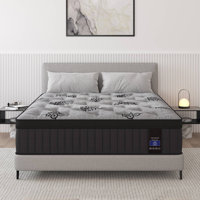 Medium Hybrid Mattress with Gel Memory Foam Individual Pocket Springs And Bed-In-A-Box Mattress by Alwyn Home