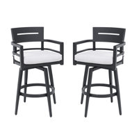 All-Weather Swivel Patio Bar Stool Set With Sunbrella Cushions And Cast Aluminum Frame by Corrigan Studio
