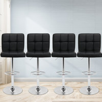 Martel Swivel Adjustable Height PU Leather Bar Stool with Backrest by Orren Ellis