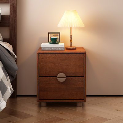 Solid Wood Night Stand 2 Drawer Dresser