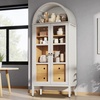 71" Tall Modern Kitchen Pantry With Drawer & Adjustable Shelves