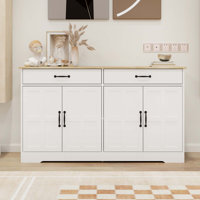 Farmhouse Buffet Cabinet Storage Sideboard With 2 Drawers And 4 Doors For Dining Living Room Kitchen Cupboard by Winston Porter