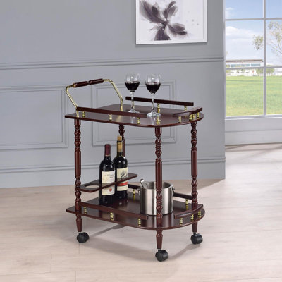 Merlot and Brass 2-shelf Serving Cart by Alcott Hill