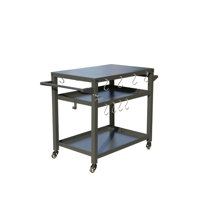 3-Shelf Outdoor Grill Table, Grill Cart Outdoor with Wheels, Pizza Oven and Food Prep Table, Blackstone Table with Stainless Steel Tabletop, Grill Sta by Ebern Designs