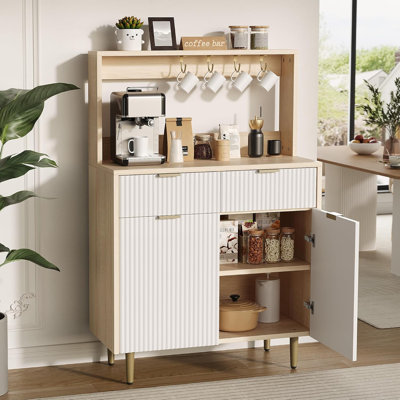 2-Door Sideboard Buffet Cabinet with 2 Drawers, Wood Storage Cabinet by Ebern Designs