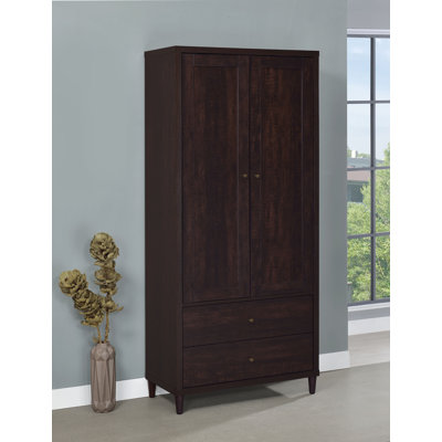 Wadeline 2-door Tall Accent Storage Cabinet Rustic Tobacco by Ebern Designs