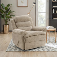 Rosalee 41" Modern & Contemporary Textured Microfiber Swivel Glider Reclining Chair with 360-Degree Swivel & Gentle Gliding Motion