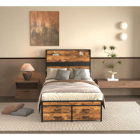 Twin Bed Frames With Headboard, Twin Size Bed Frames With Storage Drawers, Twin Bed, Metal Platform Bed Frame, Single Bed Frame, No Box Spring Needed