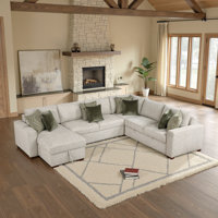 Orrin Modern & Contemporary Sectional - Large Microfiber Sectional with Pull-Out Bed, Storage Chaise, Drop-Down Backs, and 8 Pillows. by Ebern Designs
