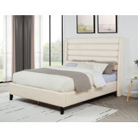 Upholstered Chanel Tufted High Platform Bed by Latitude Run