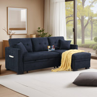 Clitheroe 81" Convertible L-shaped Pull-out Sofa Bed,  With USB Socket And Storage Chaise by Ebern Designs