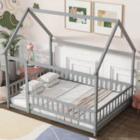 Soild Wood Montessori House Bed Kids Canopy Bed by Harper Orchard