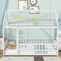 Soild Wood Montessori House Bed Kids Canopy Bed by Harper Orchard