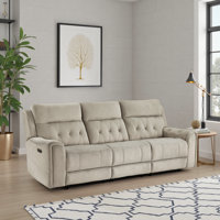 Hemington 98" Modern & Contemporary Polished Microfiber Power Recliner with Power Headrests, USB Ports and Cup Holders. by Latitude Run