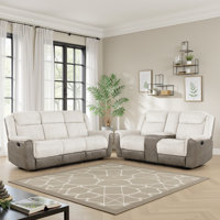 Walden Modern & Contemporary Manual Reclining 2-Piece Living Room Set with Unique Two-Tone Chenille and Polished Microfiber Upholstery & Foam over Poc by Latitude Run