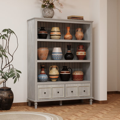 63" H 3-Tier Vertical Curio Display Case Dining Cabinet by August Grove