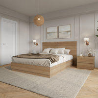 Douglas 4 Piece Bedroom Set With Headboard, Slatted Bedframe, 2 Nightstands by Latitude Run