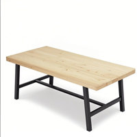 70.87 Large Long Dining Table for 6-8 People, Rustic Wood Kitchen Table with Sturdy Black Metal Legs, Industrial Rectangle Patio Table for Living Room by Ebern Designs