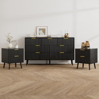 3-Piece Bedroom Set (1 Dresser + 2 Nightstands) by George Oliver