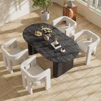 Extendable 59.06" to 90.55" Table Dining Set for 4-8 by Hokku Designs