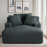 Lozena 50-Inch Corduroy Cloud Chaise Lounge Chair Indoor, No Assembly Required by Latitude Run