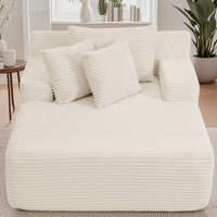 Lozena 50-Inch Corduroy Cloud Chaise Lounge Chair Indoor, No Assembly Required by Latitude Run