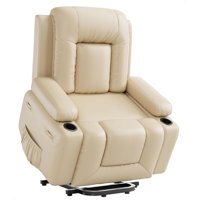 PU Leather Power Lift Recliner, Chair with Massage and Heat, Adjustable Furniture for Back, USB Port, Side Pocket