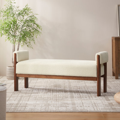 Modern Boucle Upholstered Bench Bed End Ottoman by Ebern Designs