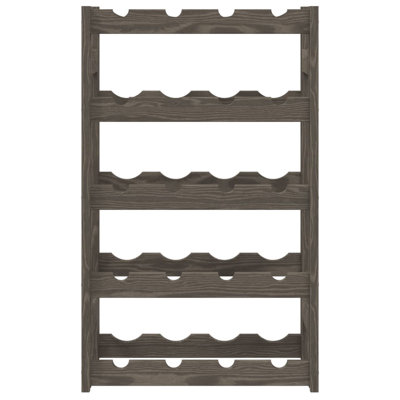 Wine Rack For 20 Bottles Grey Solid Wood Pine