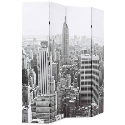 Folding Room Divider 63.0X66.9" New York By Day by Latitude Run