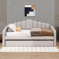 Multifunctional Twin Upholstered Daybed With Pull-Out Trundle And Built-In USB Charging by Lark Manor